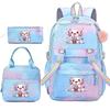 Zaino Rosa a Cambiamento Graduale Set da Tre Pezzi Salamandra Carina Borsa Scuola per Studenti Set Borsa Pranzo Astuccio