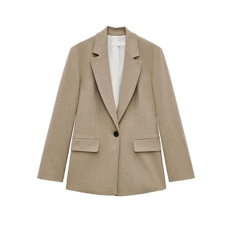 Spring New Women's Clothing French Style Commute Style Easiest for Match with Padded Shoulder Straight-leg Lapel Suit Outwear 2023105