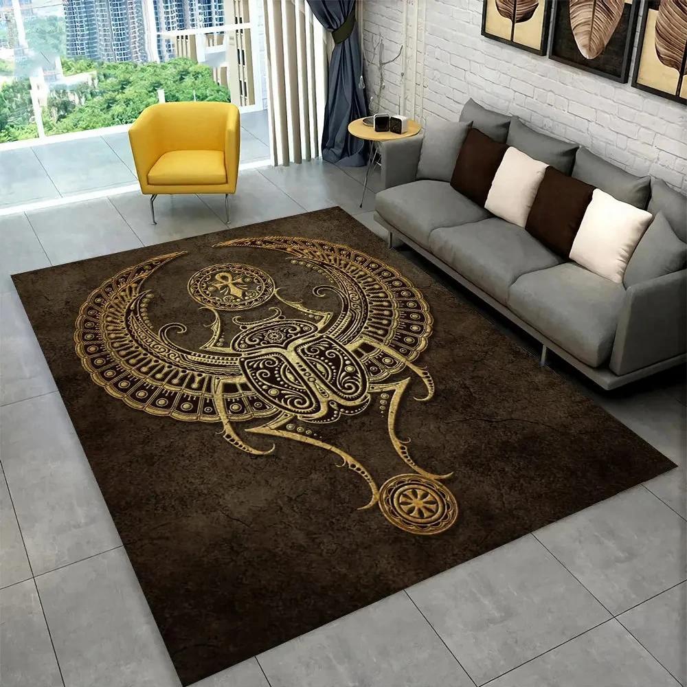 Nordic Viking Mythology Odin Valhalla Carpet Rug for Home Living Room Bedroom Sofa Doormat Decor,kid Area Rug Non-slip Floor Mat