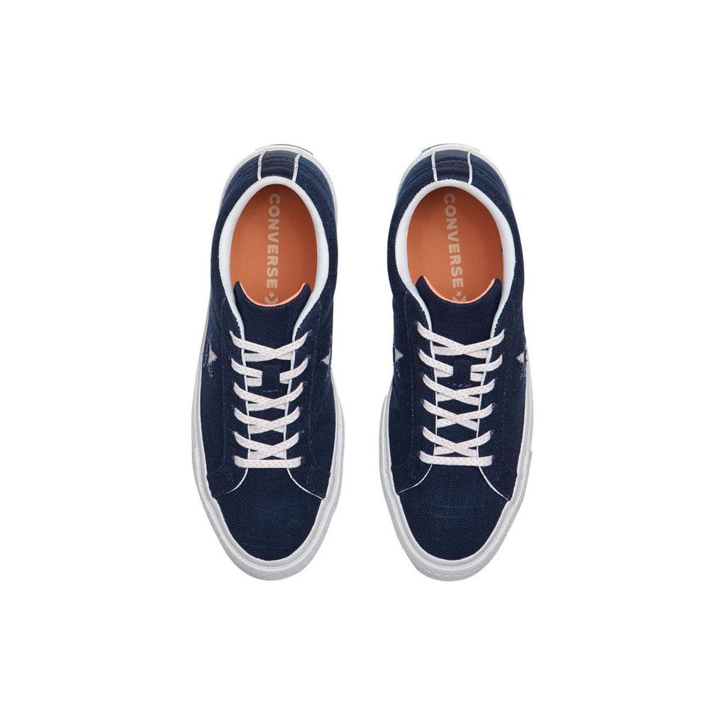 Converse One Star Ox Comfortable Casual Slip Resistant Durable Low Top Skate Shoes Unisex Sneakers Navy White 160621C