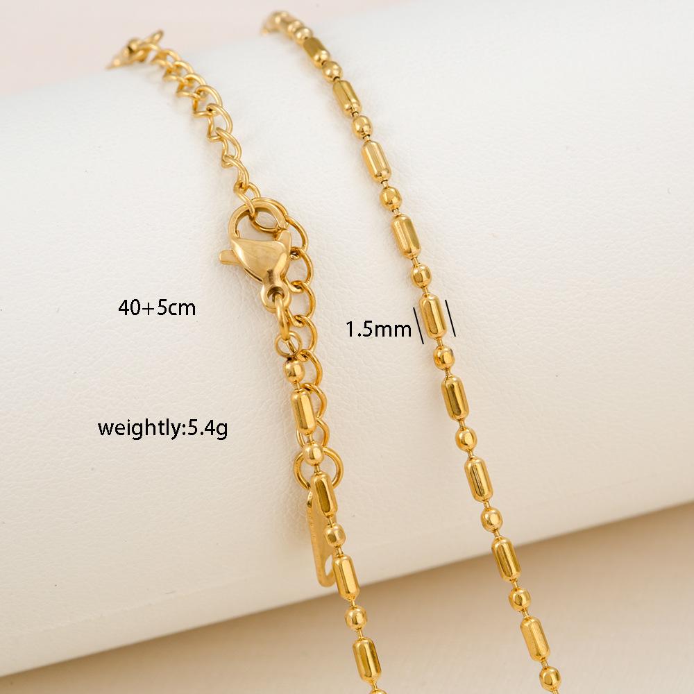 Élégant Collier Chaîne Boîte en Acier Titane Plaqué Or 18 Carats pour Femmes