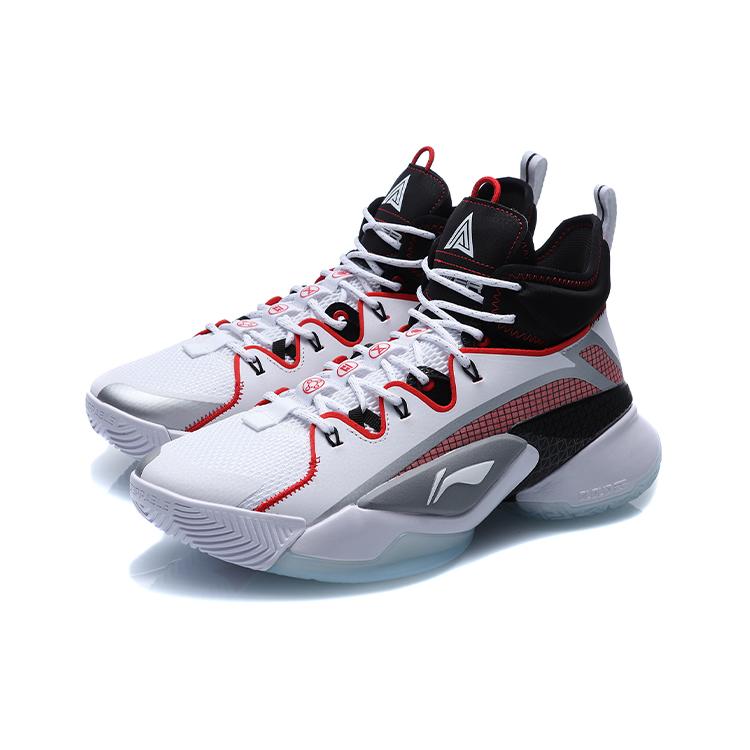 Li Ning Power 7 Premium Cushioning Slip Resistant Abrasion Resistant Support High top Basketball Shoes Men's White ABAQ071-1