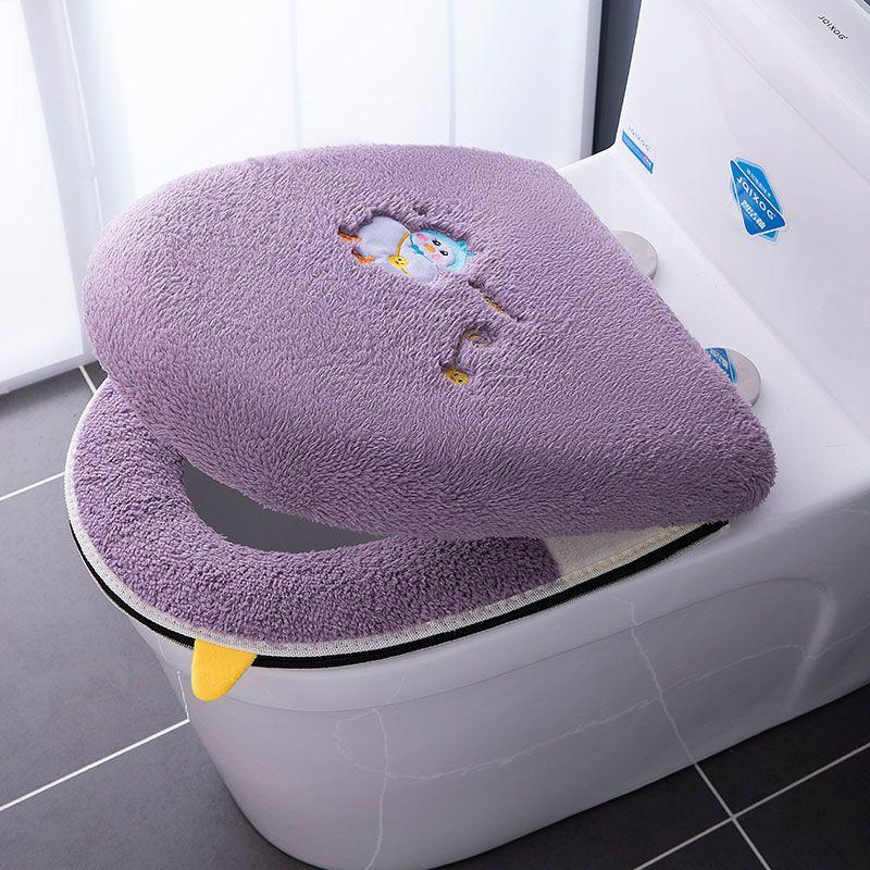 SRYSJS-Soft Toilet Seat Cover, 2 In 1, Zipper Protector, WC, Winter, Warm, Lid Accessories, Universal Pads, Passport Case