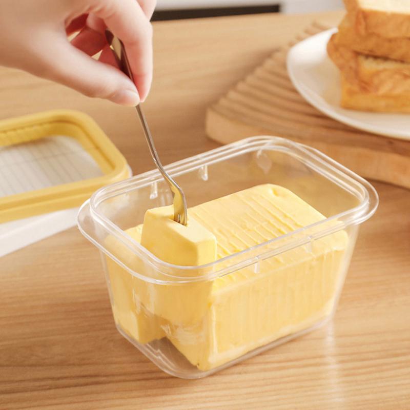 Refrigerator Butter Box With Lid Slicer Case Cheese Cutting Fridge Sealed Storage Container Rectangular Tray Kitchen Tool Gadget
