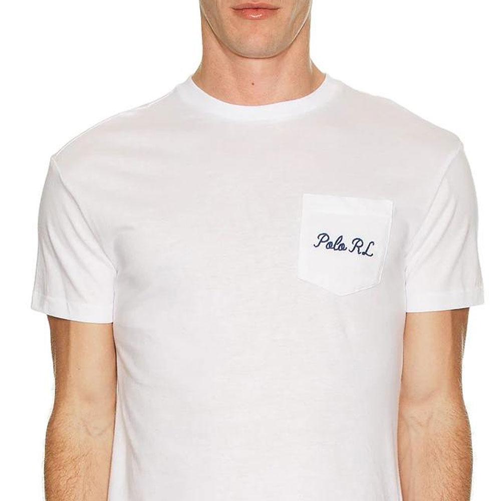 T-shirt da uomo a maniche corte con stampa girocollo Polo Ralph Lauren Top Bianco 710963816-001