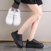 Freizeit-Sneakers für Damen aus PU mit Klettverschluss, flache Plateau-High-Heels, runde Zehenpartie, Damenschuhe, massives Leder, vulkanisierte Schuhe, Übergröße