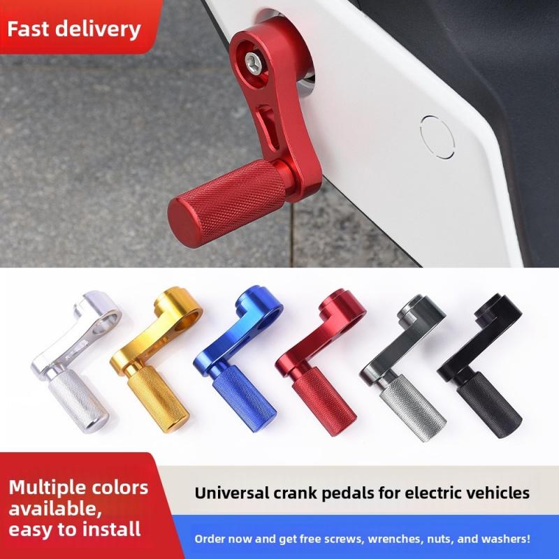 Electric Bicycle CNC Model Detachable Pedals, Made of Aluminum, Universal Accessory for Motorcycles and Scooters.