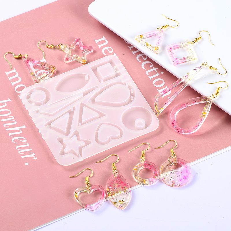 Ohrring Anhänger Silikonform Geometrischer Rhombus Epoxidharzform für DIY Ohrringe Schlüsselanhänger Halskette Anhänger Epoxidharz Handwerk