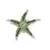 Korean Marine Life Brooch: Starfish & Shell Pin with Metal, Diamond, & Pearl Accents