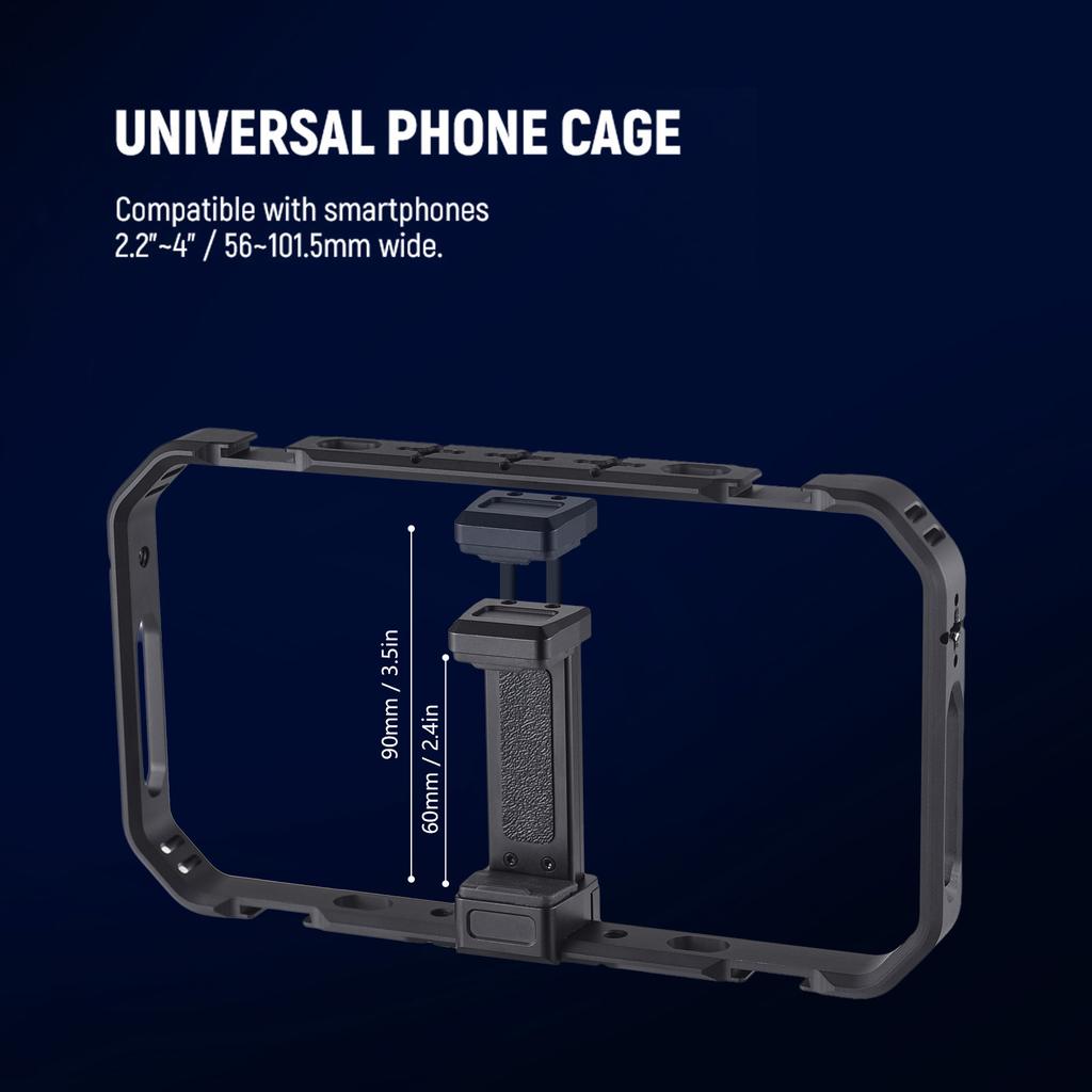 Portable Phone Video Rig Kit Smartphone Stabilizer for Video Recording Universal Phone Cage with Side Handles Cold Shoe