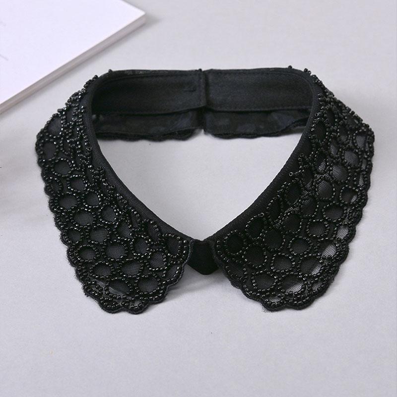 White Fake Collar Women Elegant Diamond Detachable Collars for Women False Shawl Shoulder Wrap Lapel False Collars Woman Tie