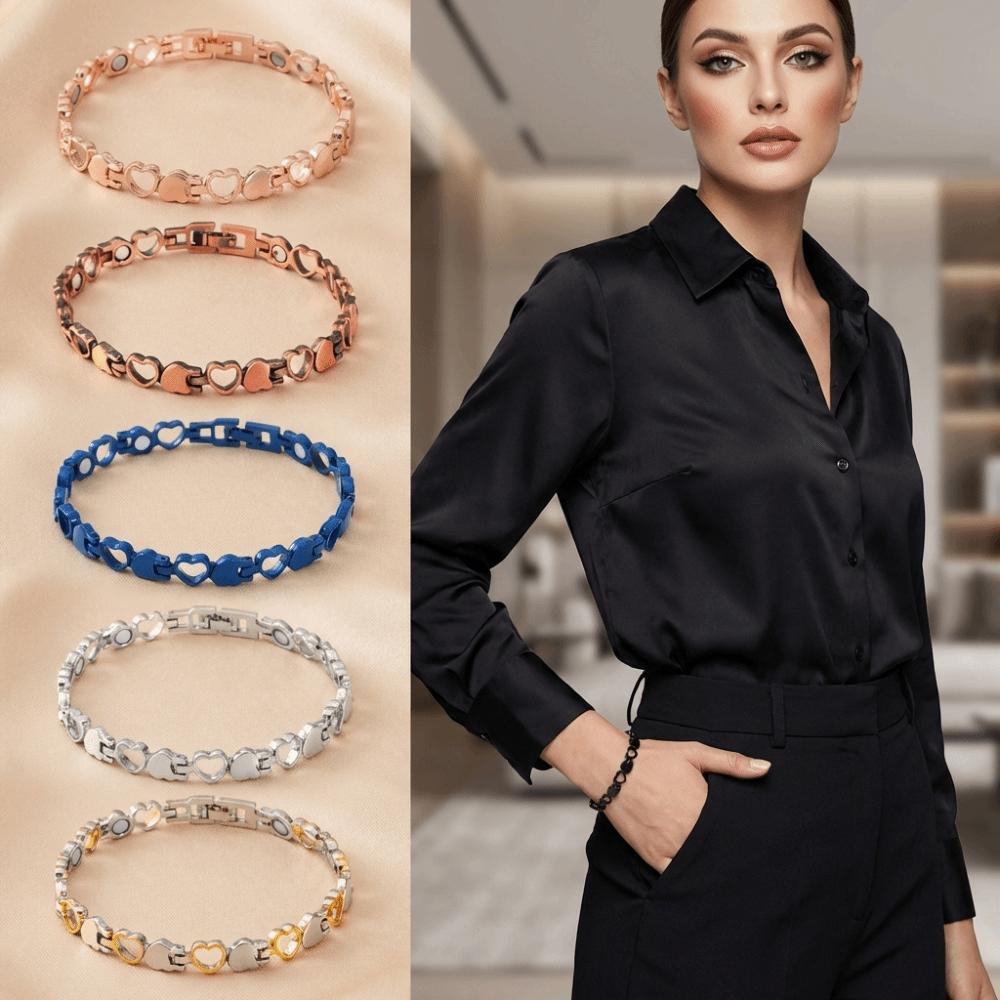 Heart Shape Health Magnetic Bracelet Anti Radiation Women Girls Bangle  Fashion Jewelry