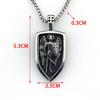 Necklace Fashion Retro Angel Cross Shield Double Sided Letter Tag Pendant