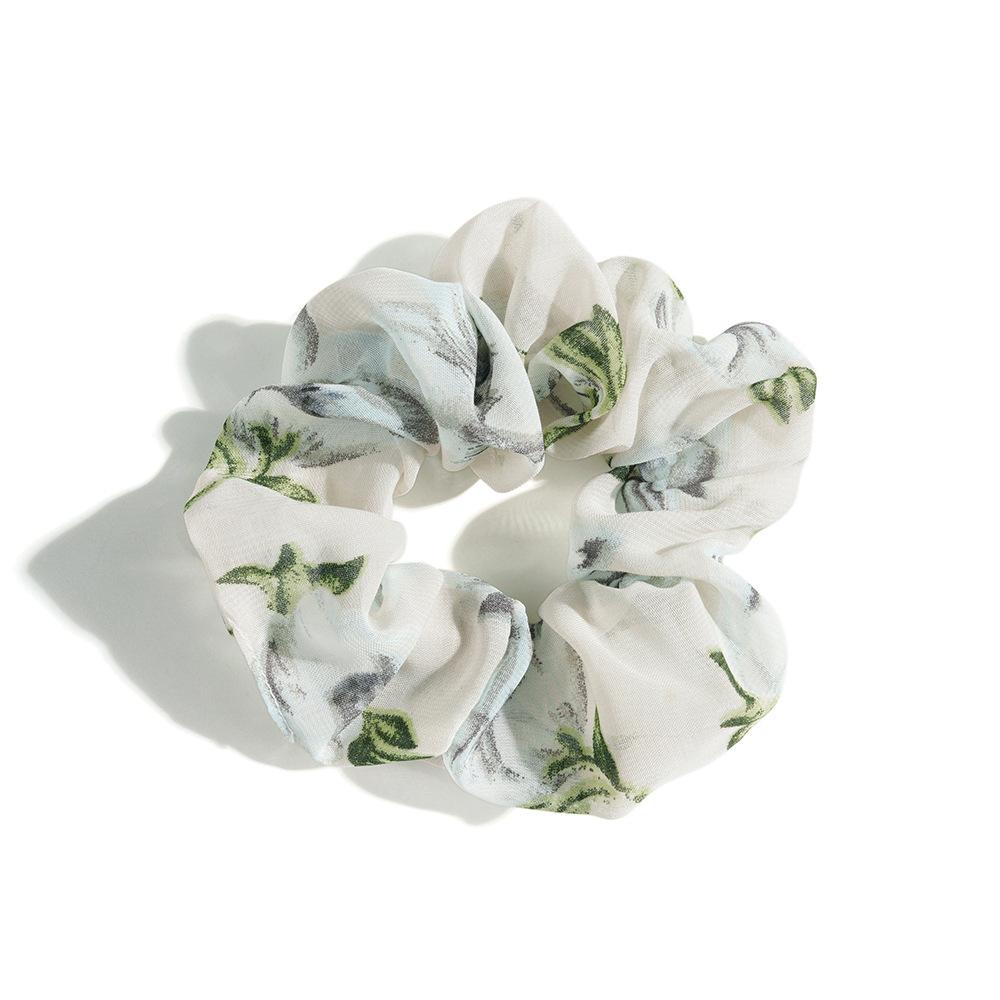 Leopard Print Hair Band Bohemian Large Intestine Band Small Fresh Commuter Rubber Band Flower Print Head Band Head Rope