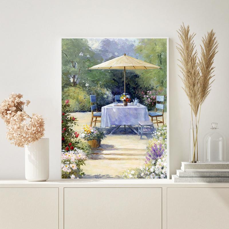 RUOPOTY DIY Frame Oil Painting By Numbers Window Scenery Acrylic On Canvas Wall Art Picture By Numbers Flower For Living Room