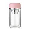 OLOEY Women's Double-Layer Portable Anti-Scald Glass Cup