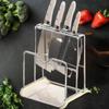 Home Stainless Steel Knife Rack Kitchen Countertop Cutting Board Knife Three-dimensional Drainage Storage Rack