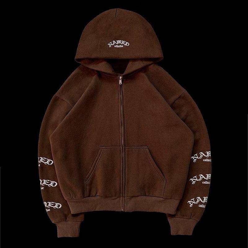 European and American autumn vintage niche hip-hop street letter embroidery fashion hoodie M 1980₽