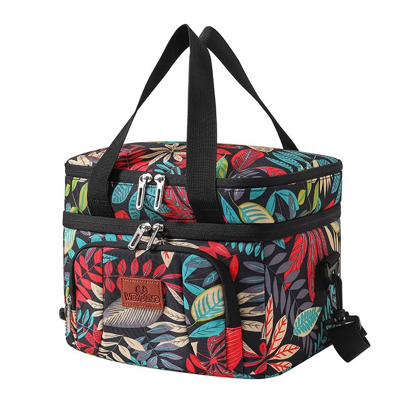 Multifunctional Double Layers Tote Cooler Lunch Bags for Women Men Large Capacity Travel Picnic Lunch Box with Shoulder Strap
