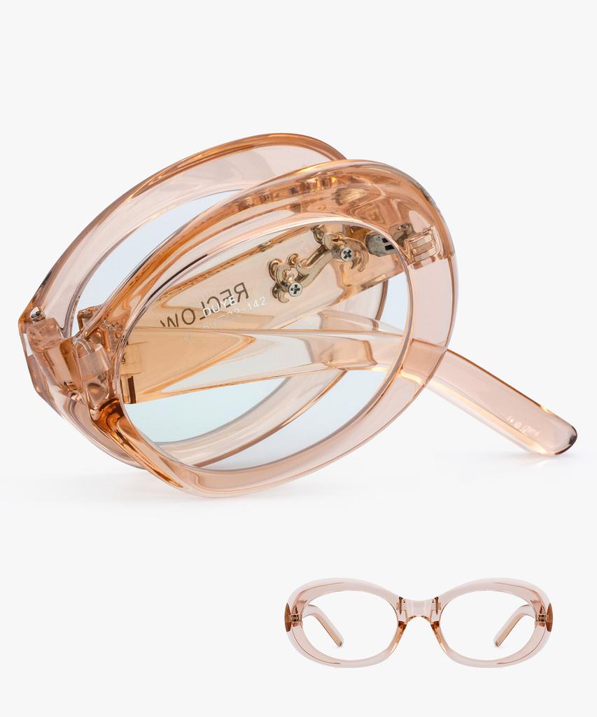 Likkeullou Rc Duye Folder Blue Light Glasses Peach