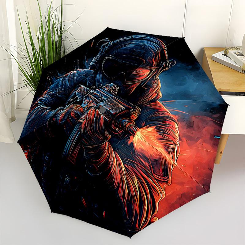 1pc Call of Duty Windproof Automatic Umbrella, Portable Folding Design, Lightweight for Women/Men280