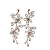 Pearl Rice Beads Flower Beaded Fringed Earrings Earrings Versatile Fresh And Elegant Natural Temperament Earrings