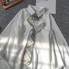 Plush Women's Shirt Preppy Style White Ladies Blouse Korean Version Loose Long Sleeved Spring and Autumn Tops