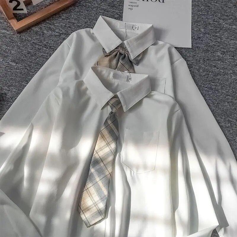 Plush Women's Shirt Preppy Style White Ladies Blouse Korean Version Loose Long Sleeved Spring and Autumn Tops