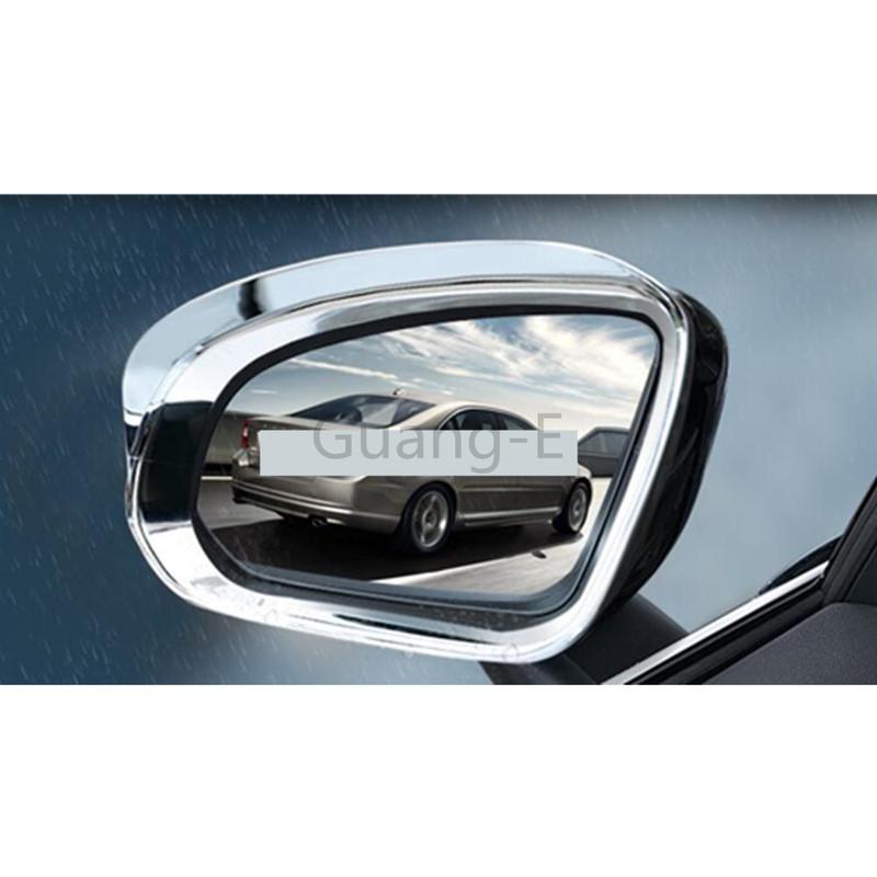 Rear View Glass Mirror Trim Frame Rain Shield Sun Visor Shade ABS Chrome Eyebrow For VOLVO XC40 2018
