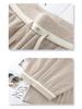 Women's Beige Acetate Wool Wide-Leg Pants - New 2024 Autumn/Winter Casual Straight-Leg Design
