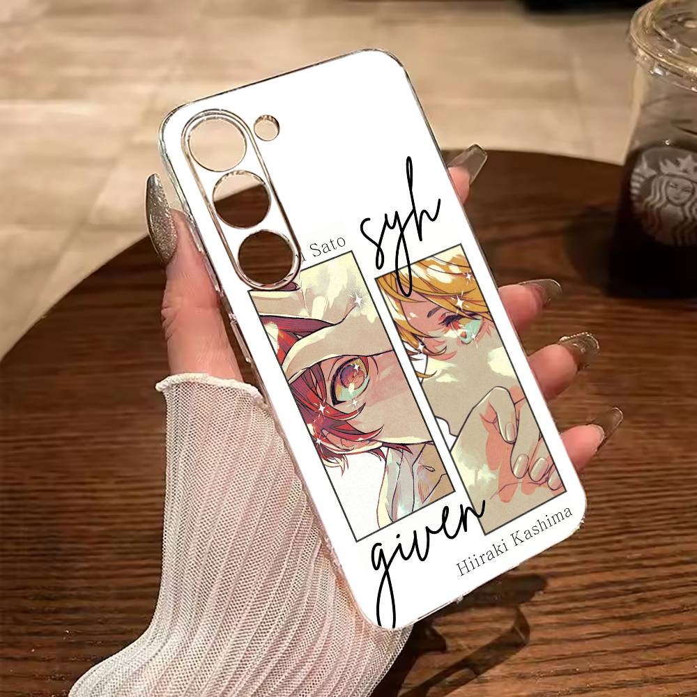 Given- BL- Anime Ritsuka Mafuyu Sato Clear Soft Silicone Phone Case for Samsung Galaxy A71, A70, A52, A51, A40, A30
