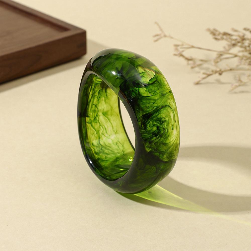 Minority Design Irregular Wide Bracelet Dopamine Geometric Hand Ring Simple Acrylic Bangle  Women