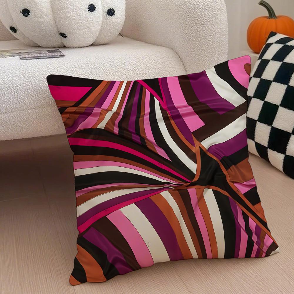 fashion vibrant EEEmilio Pucci Cushion Cover Throw Pillow Cover Hidden Button Durable Polyester Chair Cushion