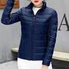 Women Thickened Warmth Trendy Pure Color Cotton Jacket Autumn Winter Plus Size Fashionable Top Coat