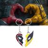 Deadpool Wolverine Best Friends Heart Geometric Alloy Necklace Red Yellow Cartoon Gift
