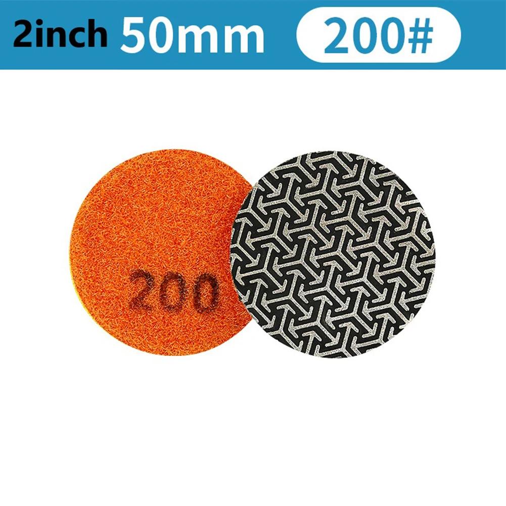 1pcs 50mm 2Inch Electroplated Emery Dry Polishing Pad For Granite Marble Sanding Disc Polishing Cleaning Tool Hand Tools