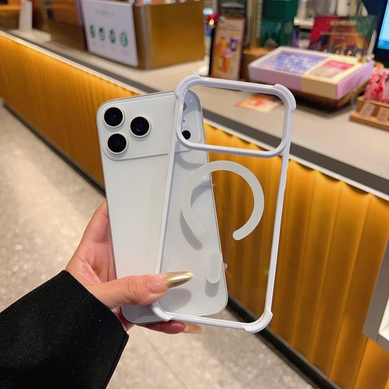 

4Anti-fall Magnetic Transparent Phone Case Suitable foriPhone 17 16 15 14 13 12 11 Pro MaxAirbag Shockproof Magnetic Transparent iPhone 11 білий
