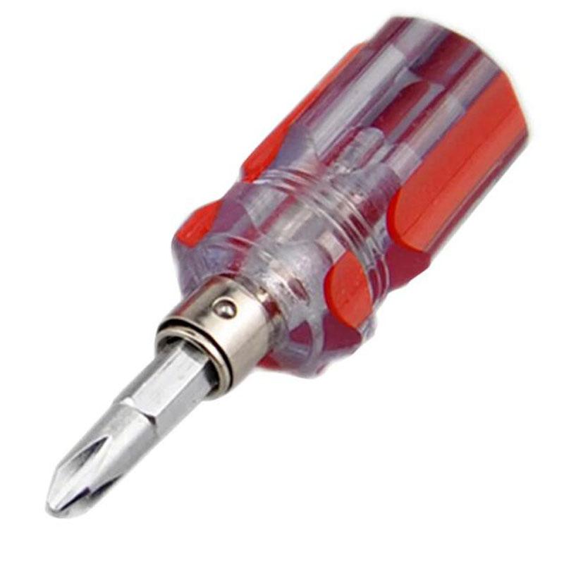 

Миниатюрная двойная отвертка с крестообразным шлицем, магнитная отвертка карманного размера с короткой ручкой для ремонта бытовой техники NO3