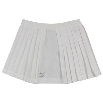 Archive Series Solid Color Logo Sports Knitted Breathable Fashion Pleated Casual Skirt Women Skirts White 576463-02