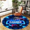 1pc Gamer Controller Round Chair mat office Area Rug - Non-Slip, Floor Mat for Office, Bedroom, and Indoor Decor p127285