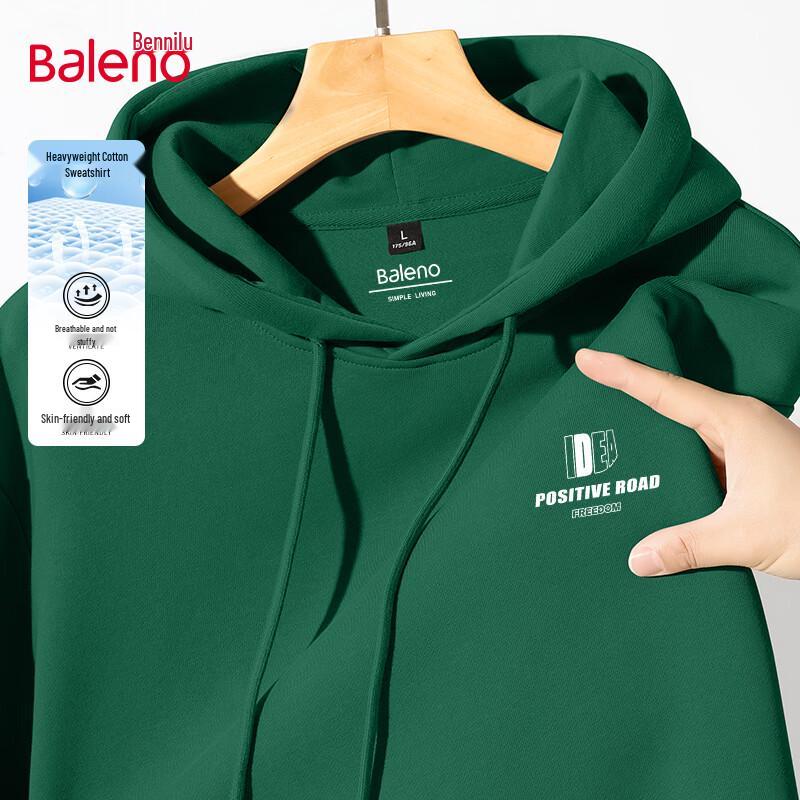 Baleno Unisex Basic Letter Print Loose Fit Hoodie 4XL