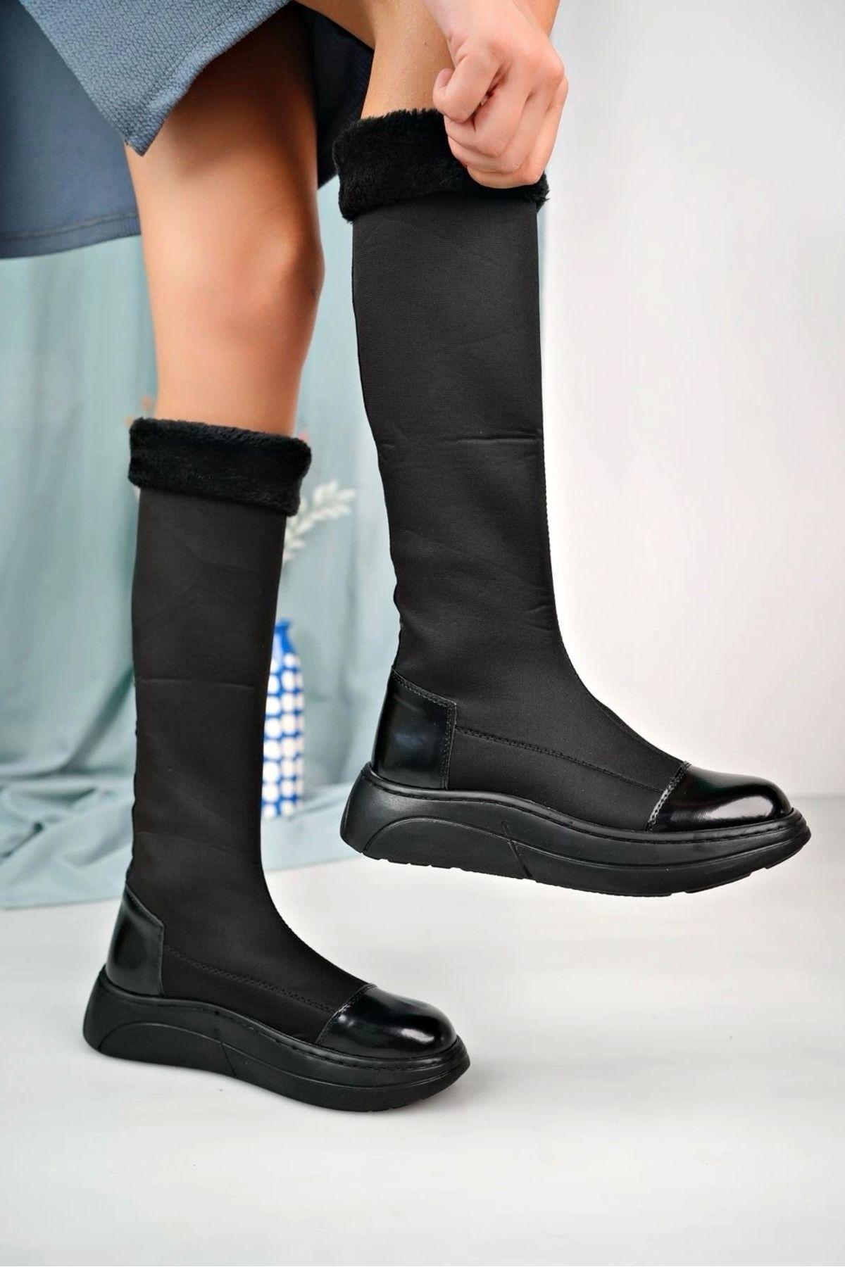

Women Modern Stylish Fashion Boots Boots Pioy Black Stretch Boots 36