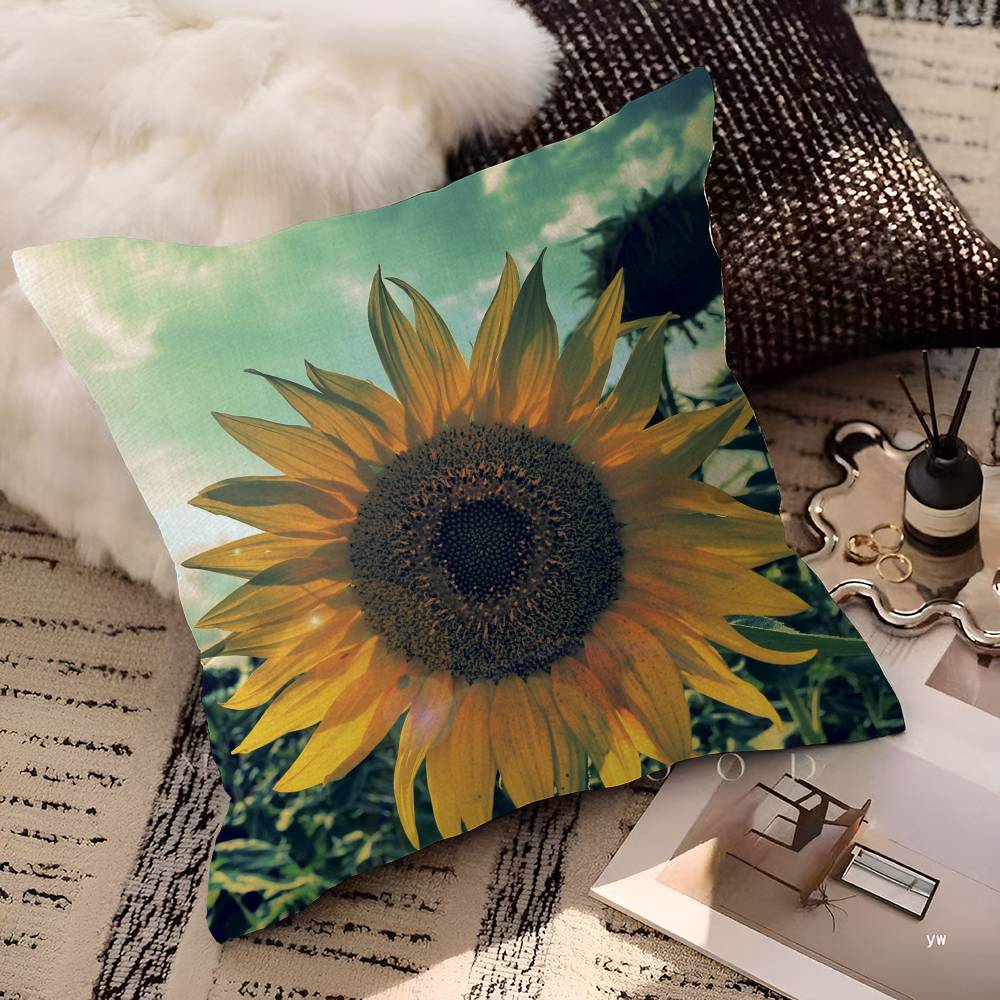 Sunflower Cushion Cover Pillow Cover Decor Pillowcase Printed Cushion Case For Couch