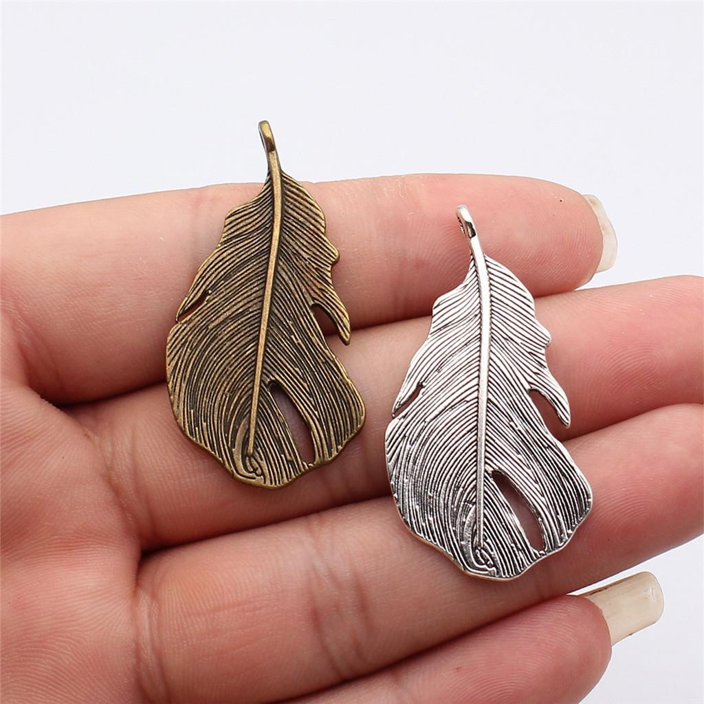 Feathers Leaf Nature Charm Antique Bronze Zinc Alloy Jewelry Making Supplies Bracelet Making Style Pendants