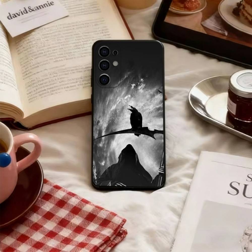 

Grim Reaper Skull Skeleton Phone Case For Samsung S25,S24,S21,S22,S23,S30,Ultra,S20,Plus,Fe,Soft Black Cover Samsung S21lite