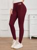 Fleece-lined Women's Leggings: Solid Color, High Elasticity, Perfect for Autumn/Winter Yoga and Outdoor Running.