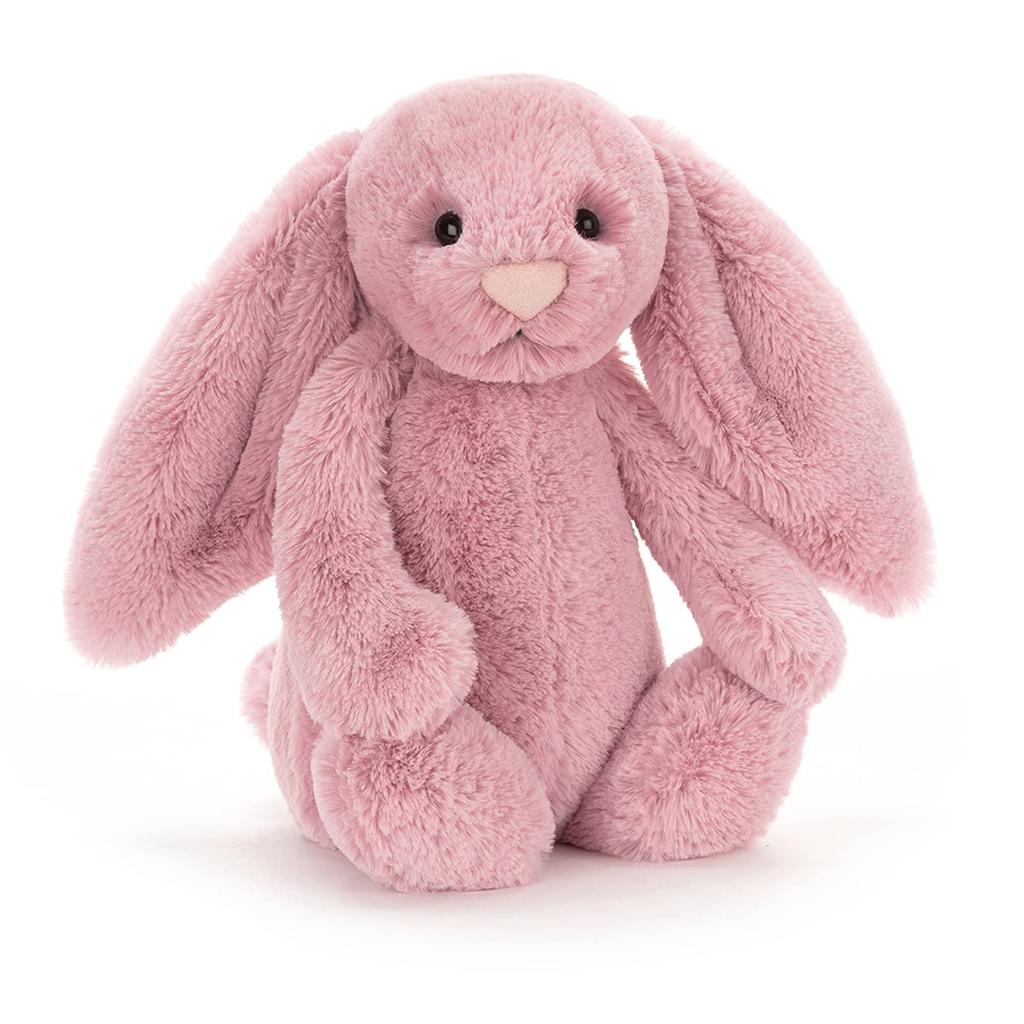Jellycat Bashful Bunny M Jucărie de pluș Șezând Înălțime Iepure Culoare Roz Lalea, 20cm,