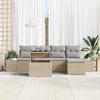 VidaXL Ensemble de canapé de jardin de 6 pièces avec coussins beige en poly rotin 3349166