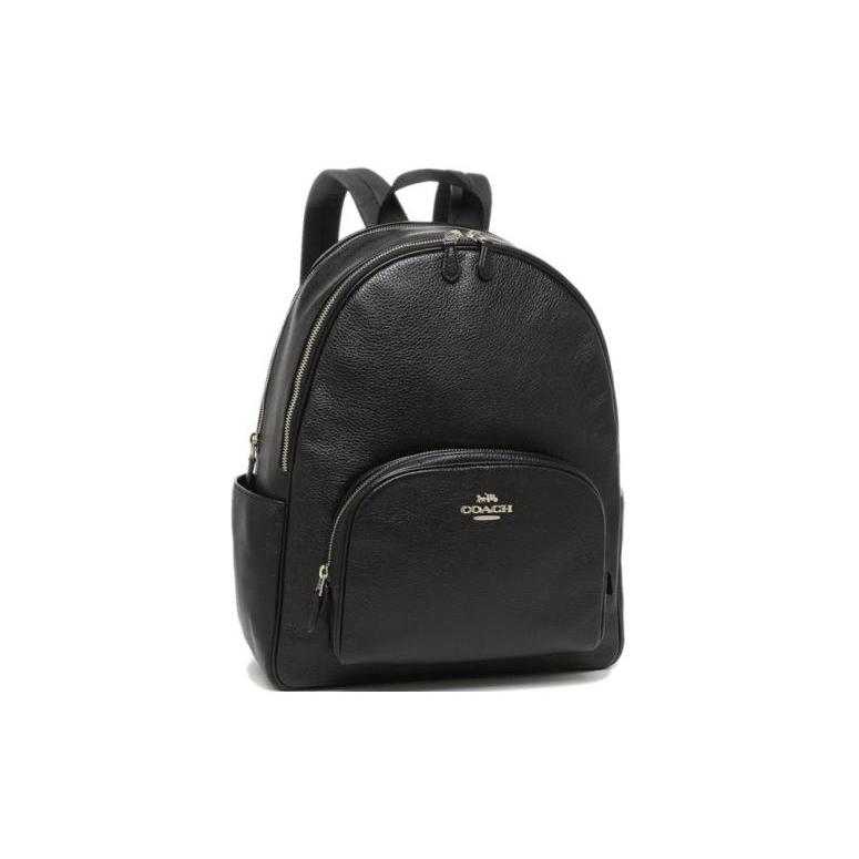New COACH Court Leather Patchwork With PVC Backpack Tubas Men's Black 5669-IMBLK