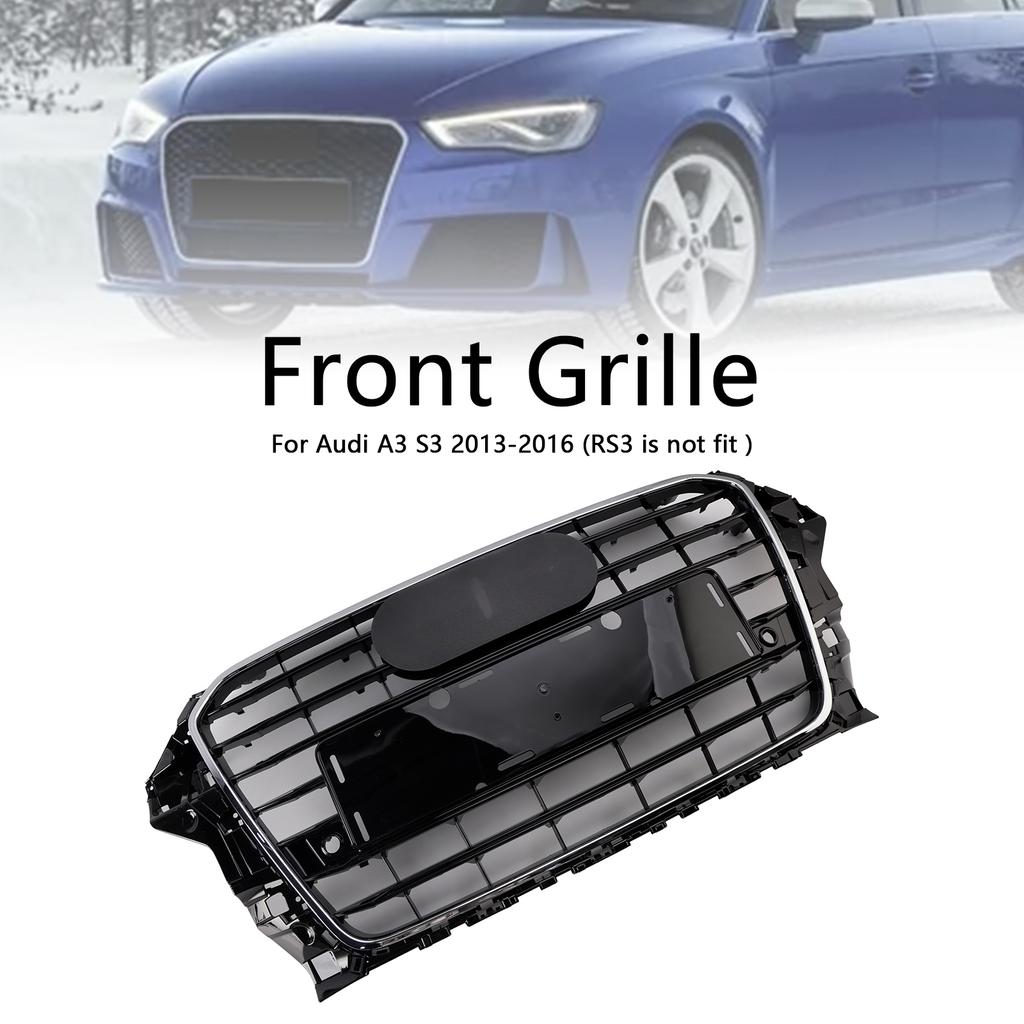 Front Bumper Grille Grill 8V3853651 Fit A3 S3 2013-2016 Chrome